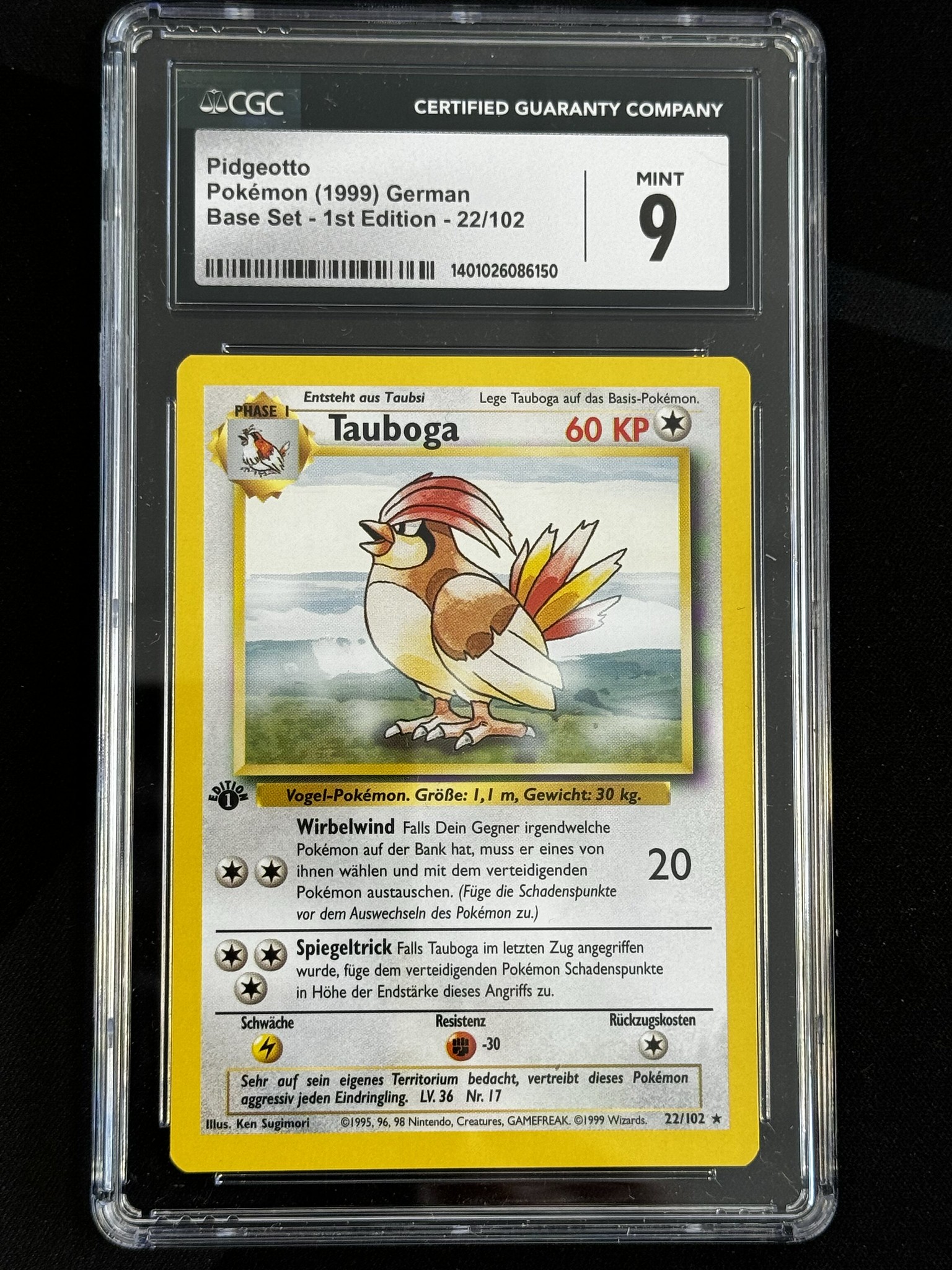Pidgeotto - BS 22 - German - CGC 9