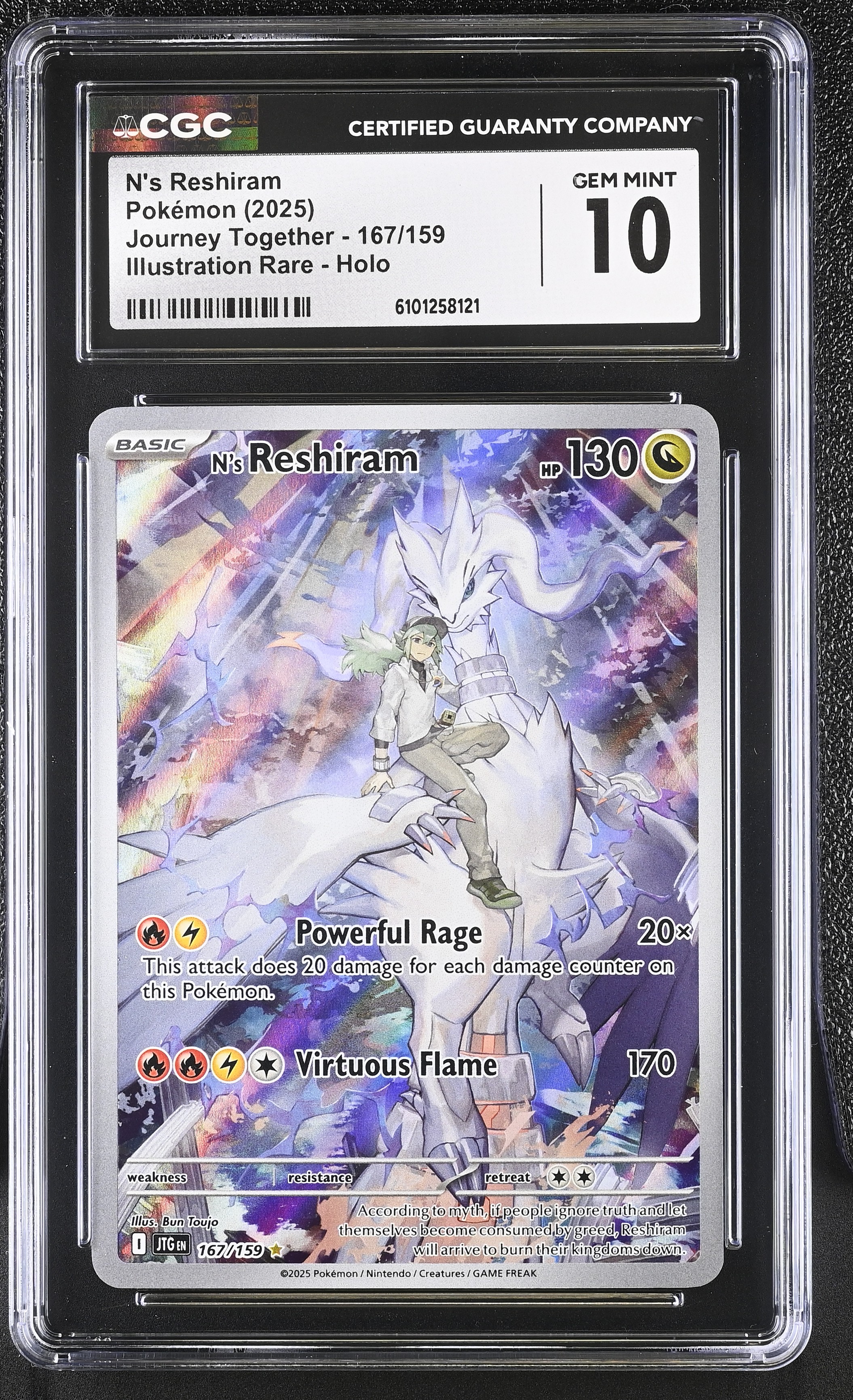 Ns Reshiram - JTG 167 - English - CGC 10 