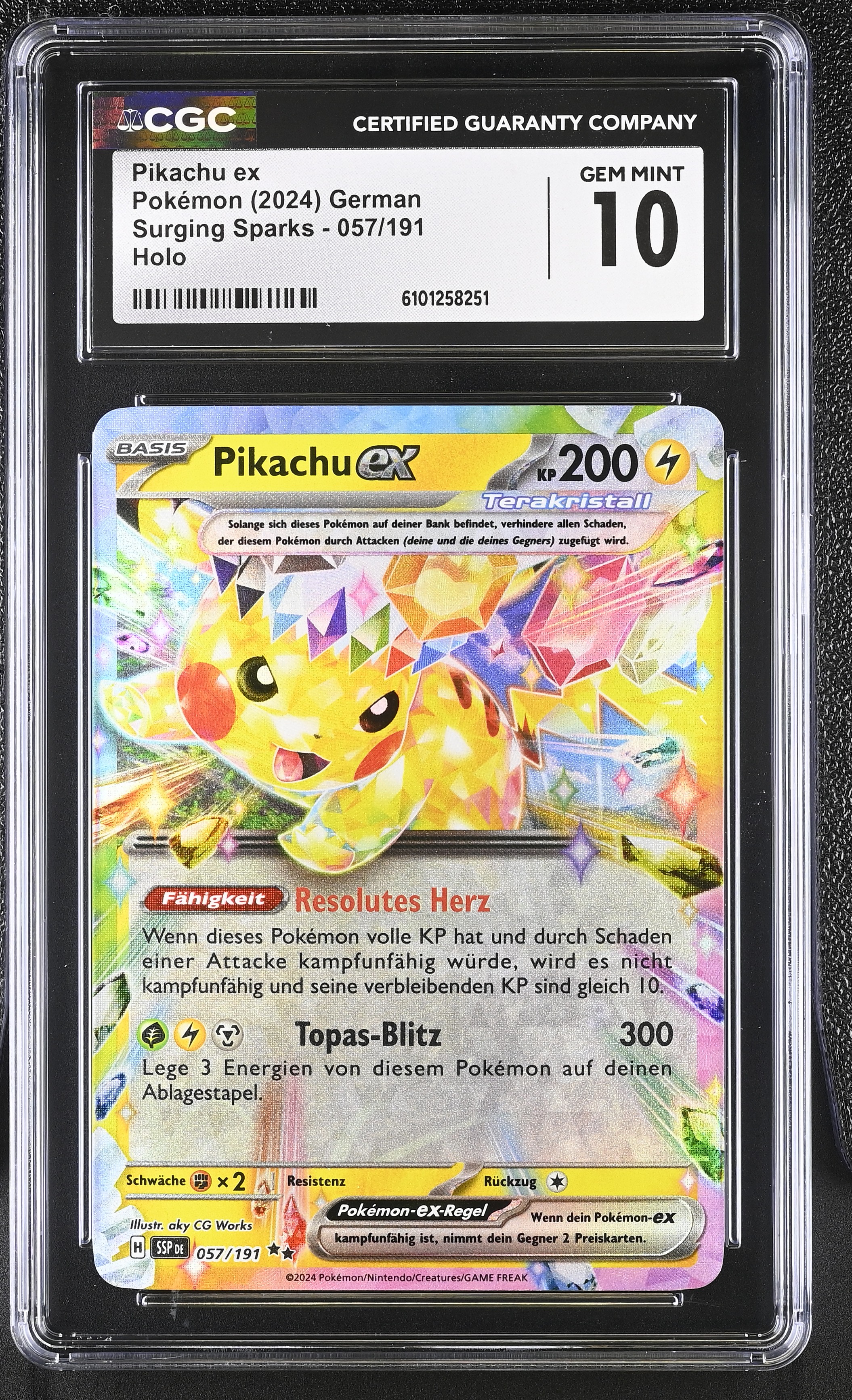 Pikachu ex - SSP 57 - German - CGC 10 