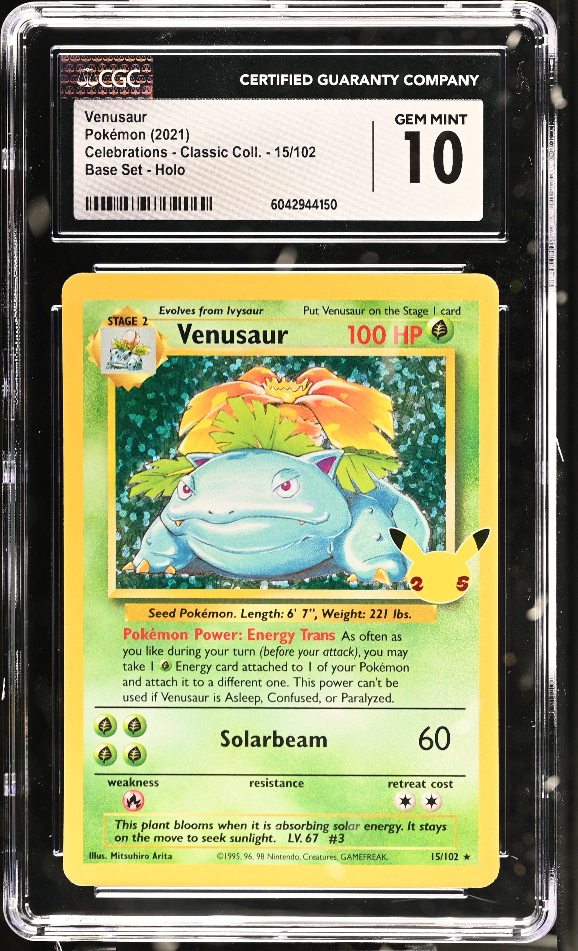 Venusaur - CEL 15 - English - CGC 10 