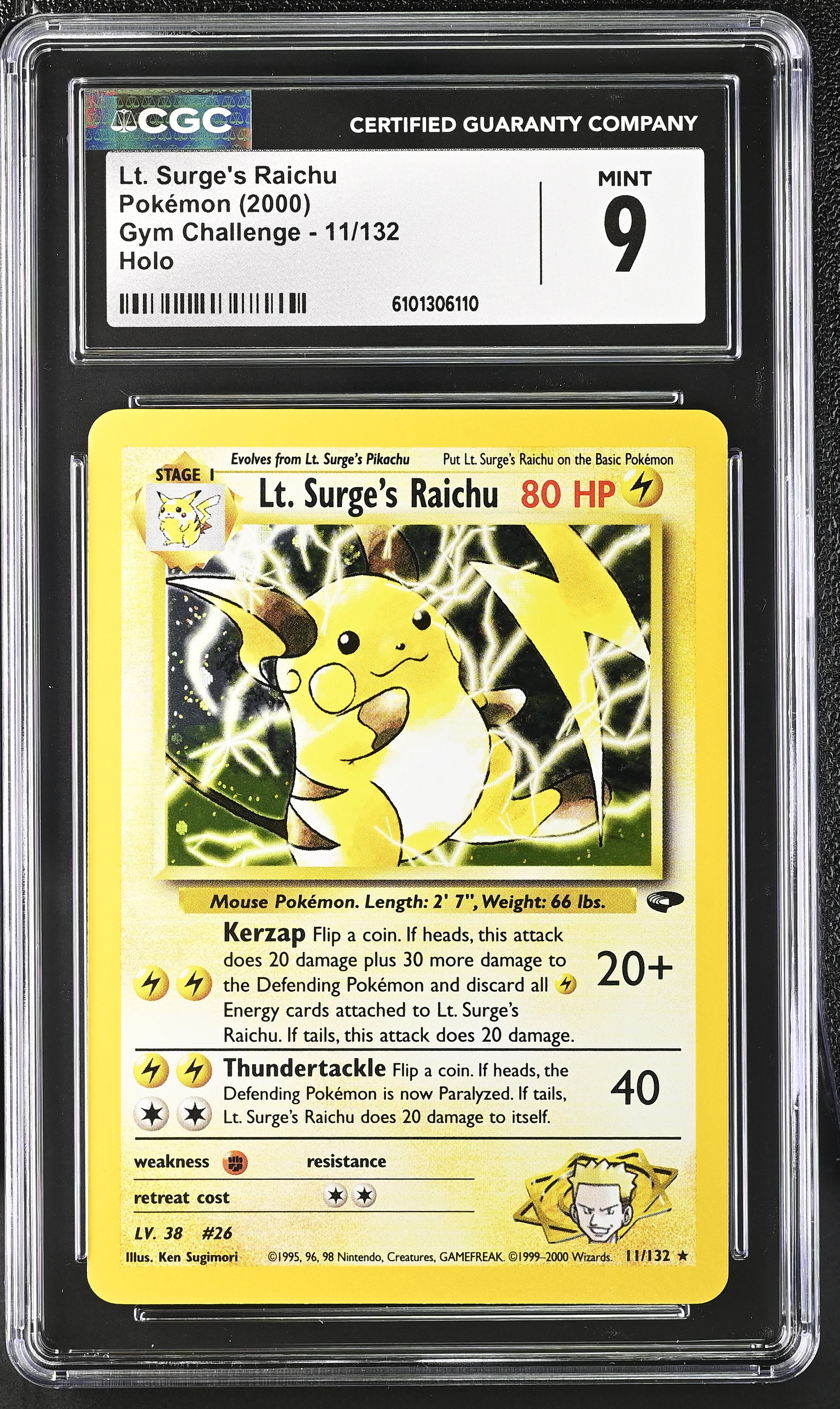 Lt. Surge's Raichu - GC 11 - English - CGC 9 