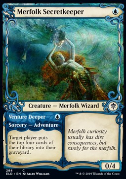 Merfolk Secretkeeper Venture Deeper - Throne of Eldraine Extras 